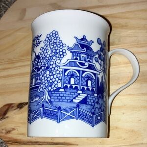 Crown Trent Staffordshire England Fine Bone China Blue & White Coffee Cup